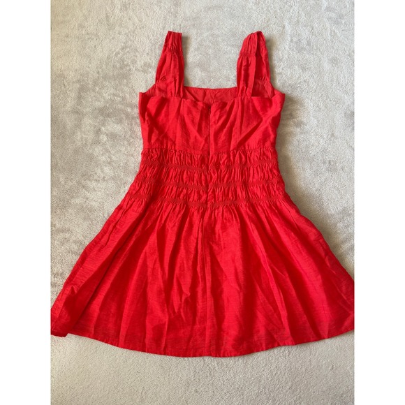 LOST + WANDER Size XS Hidden Oasis Hammered Satin Minidress In Red Sleeveless - Picture 5 of 8